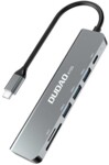Adapter USB Dudao Adapter 6w1 Dudao A15S USB-C na 3x USB, 1x USB-C, SD/TF (szary)
