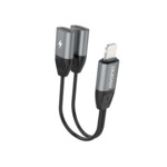 Adapter USB Dudao Lightning - Lightning x2 Szary  (6970379618530)