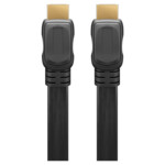 High Speed HDMI™ Flat Cable with Ethernet, 3 m, black - HDMI™ connector male (type A) > HDMI™ connector ma
