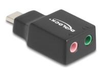 Delock USB-C til hovedtelefon jackstikadapter Sort