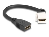 Delock HDMI-kabel 20cm Sort Hvid