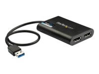 StarTech.com USB 3.0 to Dual DisplayPort Adapter 4K 60Hz, DisplayLink Certified, Video Converter with External Graphics Card - Mac & PC (USB32DP24K60) DisplayPort adapter 30cm Sort
