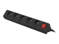 Lanberg PS1-05E-0300-BK Stikdåse 5-stik 10A Sort 3m