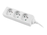 Lanberg PS0-03E-0300-W Stikdåse 3-stik 10A Hvid 3m