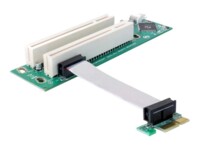DeLOCK Riser card PCI Express x1 > 2x PCI 32Bit 5 V flexible cable 9 cm left insertion Udvidelseskort
