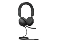 Jabra Evolve2 40 SE MS Stereo Kablet Høretelefoner Sort