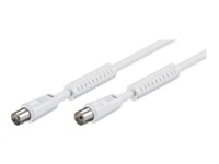 goobay Forlængerkabel til antenne Dobbelt afskærmet koaksial 7.5m Hvid Hvid