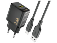 Dudao A23TEU 2.4A GaN Charger + USB-C Black