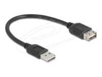 Delock USB forlængerkabel 20cm Sort