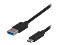 DELTACO USB Type-C kabel 1m Sort