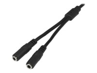 StarTech.com 3.5mm Audio Extension Cable - Slim Audio Splitter Y Cable and Headphone Extender - Male to 2x Female AUX Cable (MUY1MFFS) Lydsplitter 20cm Sort