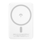 DUDAO wireless Powerbank MagSafe 10W 5W Magsafe 5000mAh+ metal adapter ring for 5000mAh 10Watt 1xUSB-C Hvid