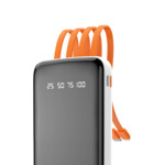 DUDAO K6Pro Universal 10000mAh Powerbank with USB Cable Type C Lightning white 10000mAh 2xUSB-C 3xUSB-A Hvid