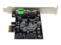 StarTech.com 2 Port PCI Express SATA 6 Gbps eSATA Controller Card - Dual Port PCIe SATA III Card - 2 Int/2 Ext - SATA III 6Gbps (PEXESAT322I) Lagringskontrol