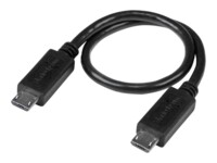 StarTech.com 8in Micro USB to Micro USB Cable - Male to Male - Micro USB OTG Cable for Your Mobile Device (UUUSBOTG8IN) USB-kabel 20.32cm Sort