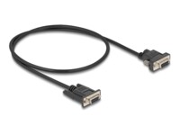 DeLOCK 9-pin D-Sub (DB-9) (female) - 9-pin D-Sub (DB-9) Strøm DC jackstik 5,5 mm (ID: 2,1 mm) (female) Sort 50cm Serielt kabel
