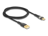 DeLOCK USB 2.0 USB Type-C kabel 1m Sort Transparent