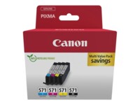 Canon CLI 571 C/M/Y/BK Multipack Sort Gul Cyan Magenta Blækbeholder