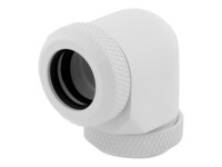 CORSAIR Hydro X Series XF Hardline 90° 12mm OD Vinklet fitting til flydende kølesystem 2-pack Hvid