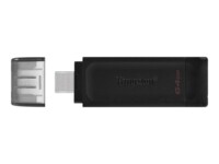 Kingston DataTraveler 70 64GB USB-C 3.2 Gen 1 USB stick Sort