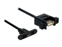 Delock Panel-mount USB-kabel 1m Sort