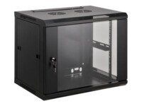Intellinet Network Cabinet, Wall Mount (Standard), 20U, Usable Depth 500mm/Width 540mm, Black, Assembled, Max 60kg, Metal & Glass Door, Back Panel, Removeable Sides,Suitable also for use on desk or floor,19',Parts for wall install (eg screws/rawl plugs) n