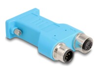 Delock D-Sub 9 female to M12 male and female 5 pin A-coded CAN bus splitter 180° blue