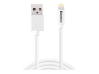 Sandberg Lightning-kabel 1m Hvid