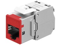 Keystone Module RJ45 CAT 6A, STP, Slim, red, red, red
