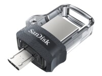 SanDisk Ultra Dual 128GB USB 3.0 / micro USB USB stick Sort Sølv