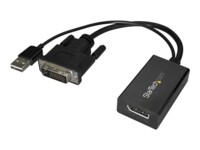 StarTech.com DVI to DisplayPort Adapter - USB Power - 1920 x 1200 - DVI to DisplayPort Converter - Video Adapter - DVI-D to DP (DVI2DP2) Videoadapter Sort