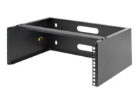 StarTech.com 4U Wall Mount Rack, 19' Wall Mount Network Rack, 13.78' Deep (Low Profile), Wall Mounting Patch Panel Bracket for Network es, IT Equipment, 44lb (20kg) Capacity - Network Equipment Rack (WALLMOUNT4) Monteringsbeslag for netværksudstyr Sort