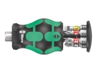 Wera Kraftform Kompakt Stubby Magazin 2 Skruetrækkerhåndtag med bitsæt