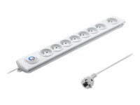 Qoltec Strømstødsbeskytter 8-stik 10A Hvid 1.5m