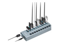 i-Tec USB 3.0 Charging HUB 10 port + Power Adapter 48 W Grå