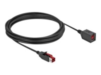 DeLOCK 8 pin USB PlusPower (24 V) (male) - 8 pin USB PlusPower (24 V) (female) Sort 4m PoweredUSB extension cable