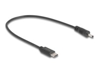 DeLOCK 24 pin USB-C (male) - Strøm DC jackstik 3,0 mm (ID: 1,1 mm) (male) Sort 27cm Strømkabel