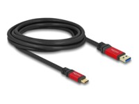 DeLOCK USB 3.2 USB Type-C kabel 3m Sort Rød