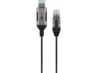 USB-A 3.0 to RJ45 Ethernet Cable, Slim, 15 m, 15 m, black