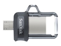 SanDisk Ultra Dual 32GB USB 3.0 / micro USB USB stick Sort Sølv