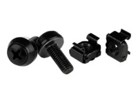StarTech.com M6 Cage Nuts and Screws - 50 Pack - 12mm Rack Screws and Cage Nuts - Black (CABSCREWM6B) Skruer og møtrikker for rack Sort