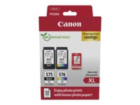 Canon PG-575XL/CL-576XL Photo Paper Value Pack Sort Farve (cyan, magenta, gul) Blækpatron/papirsæt
