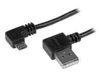 StarTech.com 2m 6 ft Micro-USB Cable with Right-Angled Connectors - M/M - USB A to Micro B Cable - 6ft Right Angle Micro USB Cable (USB2AUB2RA2M) USB-kabel 2m Sort