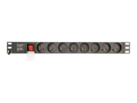 EnerGenie EG-PDU-014-FC14 Strømfordelingsenhed 8-stik 16A Sort 3m
