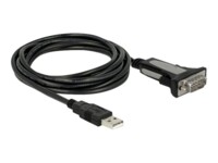 Delock Adapter USB Type-A to 1 x serial RS-232 DB9 USB / serielkabel 3m Sort