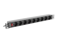 Lanberg PDU-09F-0300-BK Strømstødsbeskytter 9-stik 16A Sort 3m