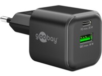 USB-C™ PD GaN Dual Fast Charger (20 W) black, black, black