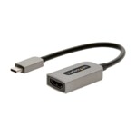 StarTech.com USB C to HDMI Adapter, 4K 60Hz UHD Video, HDR10, USB-C to HDMI 2.0b Adapter Dongle, USB Type-C DP Alt Mode to HDMI Monitor/Display/Projector, USB C to HDMI Converter, M/F - Thunderbolt 3 Compatible Videoadapter 13cm Grå