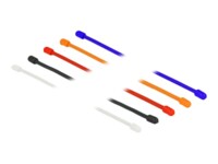 Delock Cable Ties flexible 25cm Sort Blå Orange Rød Hvid