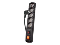 acar F5 Strømstødsbeskytter 5-stik 10A Sort 1.5m